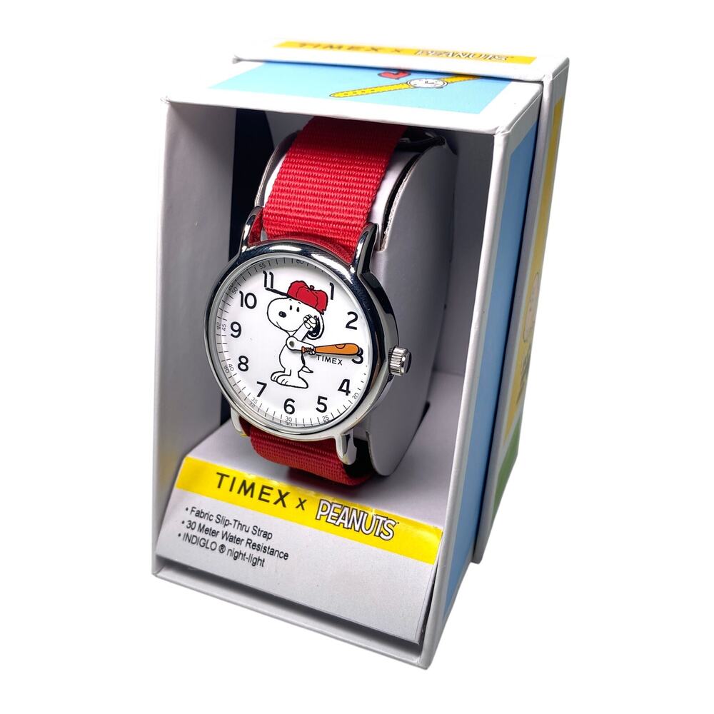 Timex x Peanuts Weekender Snoopy Baseball Watch Mens 38mm Indiglo WR 30m BNIB